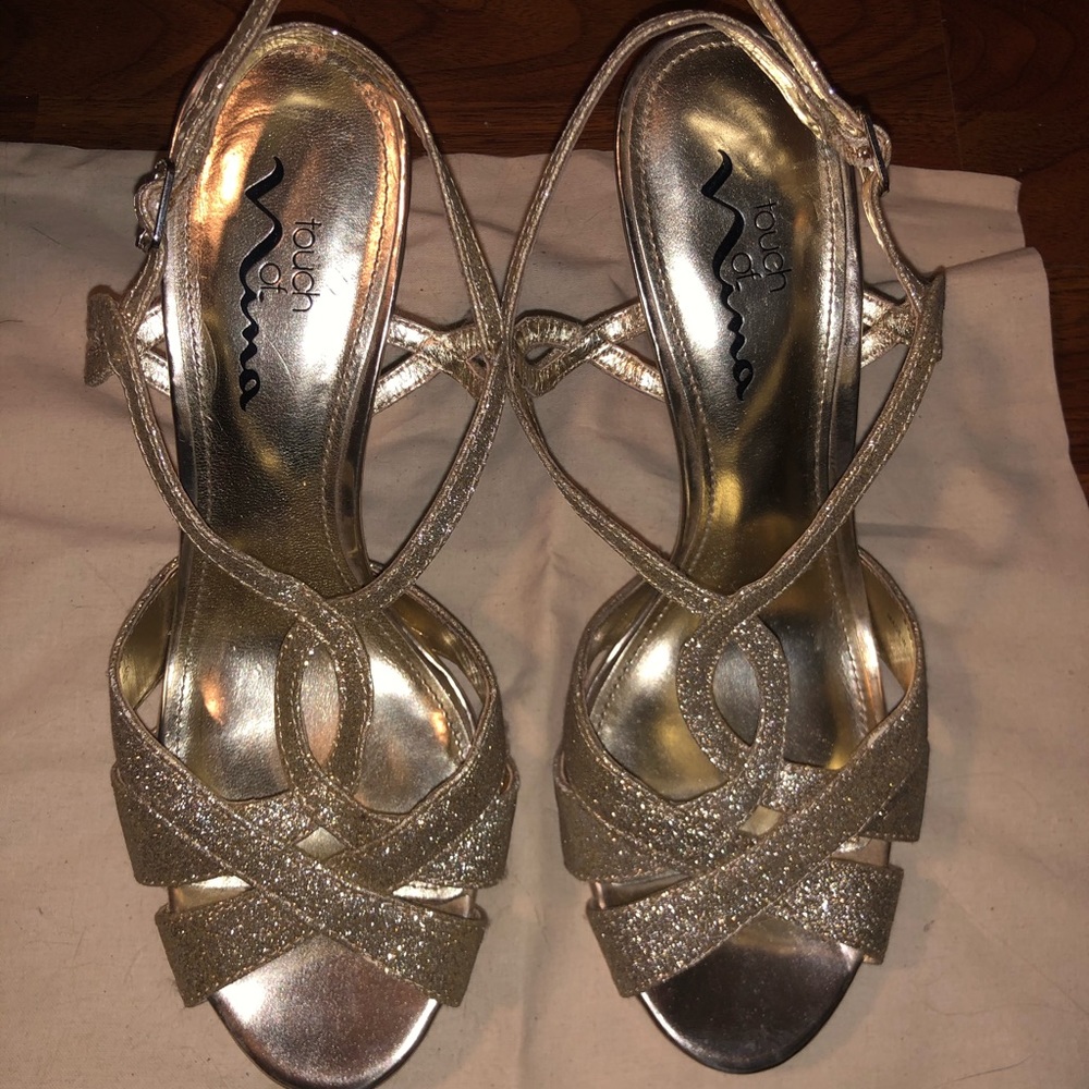 Touch of Vina Gold Sparkly Heels